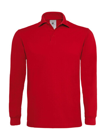 B &amp; C Heavymill LSL Polo, Red, 2XL bedrucken, Art.-Nr. 565424007