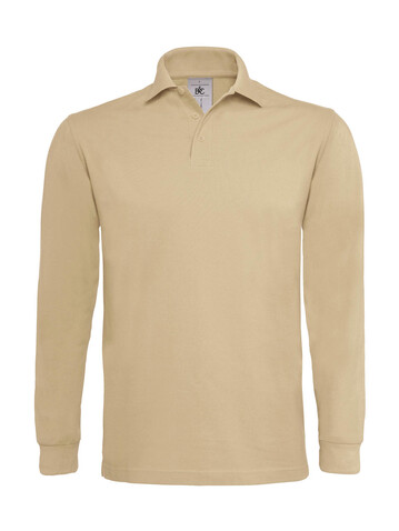 B &amp; C Heavymill LSL Polo, Sand, XL bedrucken, Art.-Nr. 565427416