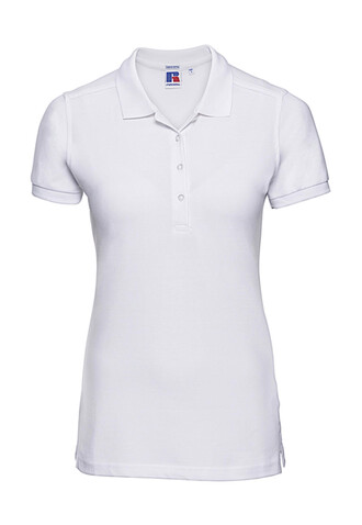 Russell Europe Ladies` Fitted Stretch Polo, White, M bedrucken, Art.-Nr. 566000004