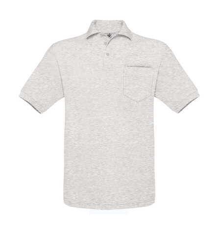B &amp; C Safran Pocket Polo, Ash, M bedrucken, Art.-Nr. 574427034