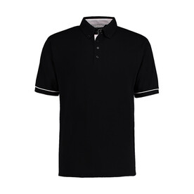 Kustom Kit Classic Fit Button Down Contrast Polo Shirt, Black/White, S bedrucken, Art.-Nr. 596111503 Kustom Kit Classic Fit Button Down Contrast Polo Shirt, Black/White, S bedrucken, Art.-Nr. 596111503