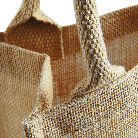 Westford Mill Jute Midi Tote, Natural/Black, One Size bedrucken, Art.-Nr. 613280560