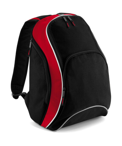 Bag Base Teamwear Backpack, Black/Classic Red/White, One Size bedrucken, Art.-Nr. 617291930