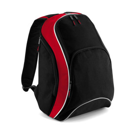 Bag Base Teamwear Backpack, Black/Classic Red/White, One Size bedrucken, Art.-Nr. 617291930