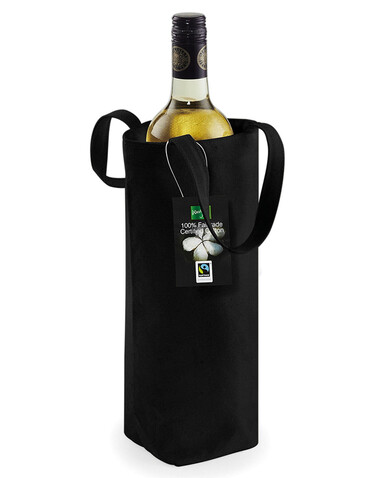 Westford Mill Fairtrade Cotton Bottle Bag, Black, One Size bedrucken, Art.-Nr. 621281010