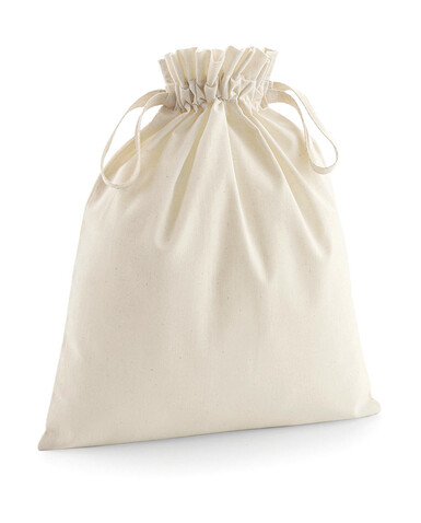 Westford Mill Organic Cotton Drawcord Bag, Natural, M bedrucken, Art.-Nr. 632280082