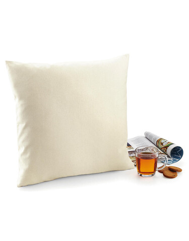 Westford Mill Fairtrade Cotton Canvas Cushion Cover, Light Grey_x000D_, 50x50cm (L) bedrucken, Art.-Nr. 633281383