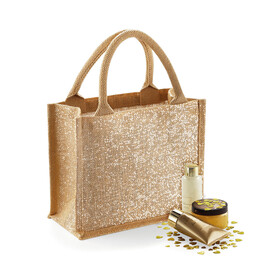 Westford Mill Shimmer Jute Mini Gift Bag, Natural/Gold, One Size bedrucken, Art.-Nr. 635280160 Westford Mill Shimmer Jute Mini Gift Bag, Natural/Gold, One Size bedrucken, Art.-Nr. 635280160