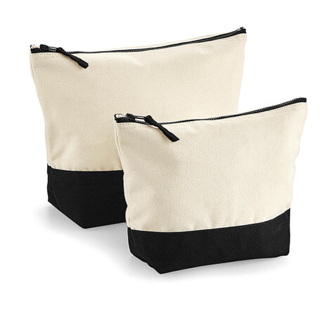 Westford Mill Dipped Base Canvas Accessory Bag, Natural/Black, M bedrucken, Art.-Nr. 653280564