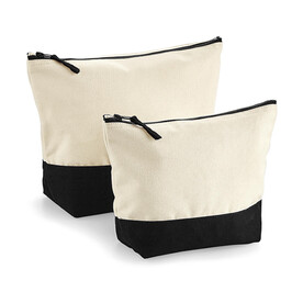 Westford Mill Dipped Base Canvas Accessory Bag, Natural/Black, M bedrucken, Art.-Nr. 653280564