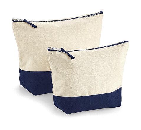 Westford Mill Dipped Base Canvas Accessory Bag, Natural/Navy, L bedrucken, Art.-Nr. 653280605