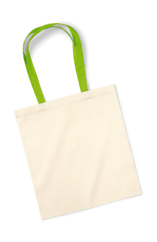 Westford Mill Bag for Life - Contrast Handles, Natural/Lime Green, One Size bedrucken, Art.-Nr. 660280580