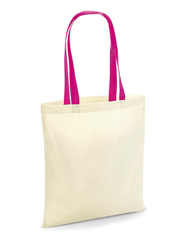 Westford Mill Bag for Life - Contrast Handles, Natural/Fuchsia, One Size bedrucken, Art.-Nr. 660280570