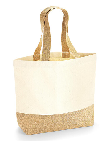 Westford Mill Jute Base Canvas Tote, Natural, One Size bedrucken, Art.-Nr. 665280080