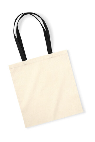 Westford Mill EarthAware™ Organic Bag for Life - Contrast Handle, Natural/Black, One Size bedrucken, Art.-Nr. 672280560