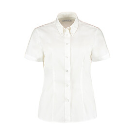 Kustom Kit Women`s Tailored Fit Premium Oxford Shirt SSL, White, 6XL bedrucken, Art.-Nr. 701110000