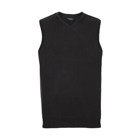 Russell Europe Adults` V-Neck Sleeveless Knitted Pullover, Black, 2XS bedrucken, Art.-Nr. 704001011 Russell Europe Adults` V-Neck Sleeveless Knitted Pullover, Black, 2XS bedrucken, Art.-Nr. 704001011