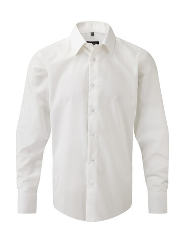 Russell Europe Oxford Shirt LS, White, S bedrucken, Art.-Nr. 710000003
