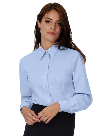 B &amp; C Oxford LSL/women Shirt, Black, 5XL bedrucken, Art.-Nr. 710421010