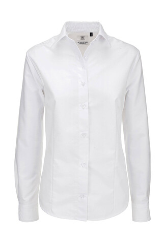 B &amp; C Oxford LSL/women Shirt, White, L bedrucken, Art.-Nr. 710420005