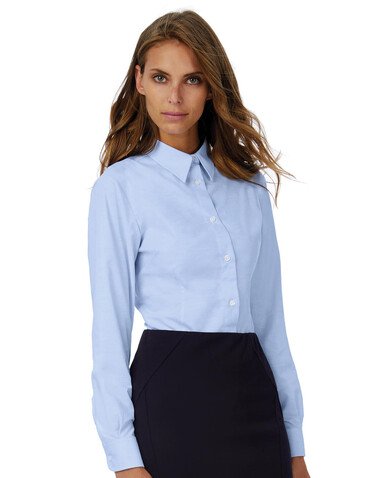 B &amp; C Oxford LSL/women Shirt, Black, 5XL bedrucken, Art.-Nr. 710421010