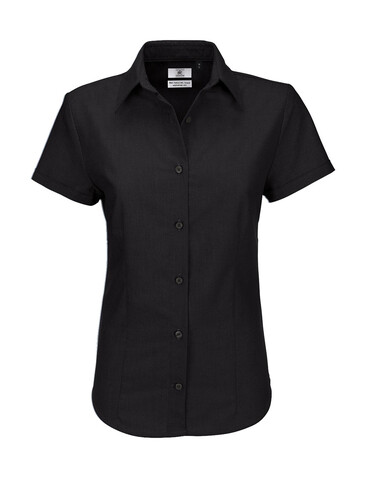 B &amp; C Oxford SSL/women Shirt, Black, S bedrucken, Art.-Nr. 711421013