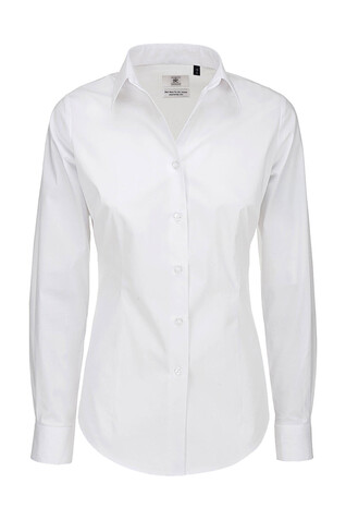 B &amp; C Black Tie LSL/women Poplin Shirt, White, 4XL bedrucken, Art.-Nr. 712420009