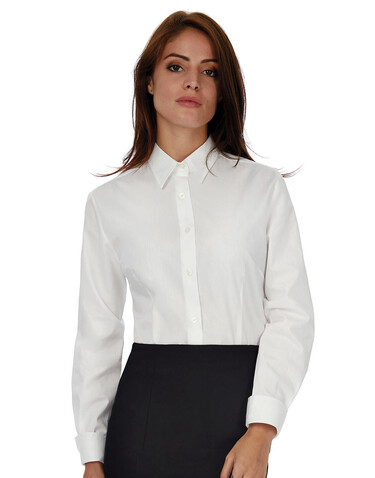 B &amp; C Heritage LSL/women Poplin Shirt, White, 4XL bedrucken, Art.-Nr. 714420009