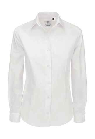 B &amp; C Heritage LSL/women Poplin Shirt, White, M bedrucken, Art.-Nr. 714420004