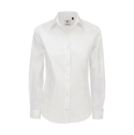 B &amp;amp; C Heritage LSL/women Poplin Shirt, White, M bedrucken, Art.-Nr. 714420004