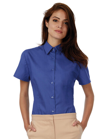 B &amp; C Ladies` Heritage Poplin Shirt - SWP44, Blue Chip, M bedrucken, Art.-Nr. 715422034