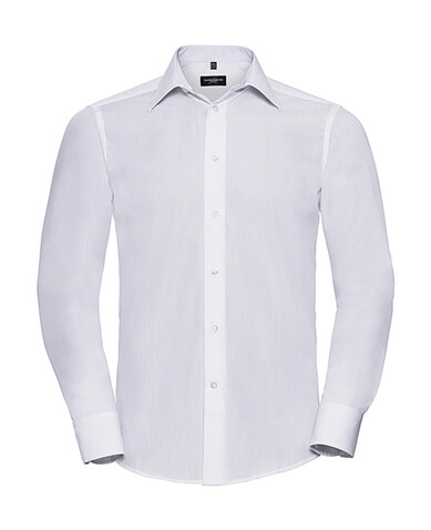 Russell Europe Tailored Poplin Shirt LS, White, XL bedrucken, Art.-Nr. 717000006