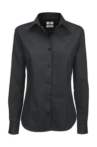 B &amp; C Sharp LSL/women Twill Shirt, Dark Grey, S bedrucken, Art.-Nr. 718421283