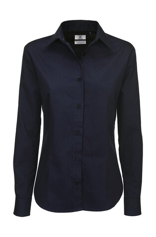 B &amp; C Sharp LSL/women Twill Shirt, Navy, S bedrucken, Art.-Nr. 718422003
