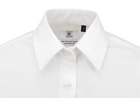 B &amp; C Sharp LSL/women Twill Shirt, White, L bedrucken, Art.-Nr. 718420005