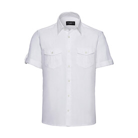 Russell Europe Men`s Roll Sleeve Shirt, White, S bedrucken, Art.-Nr. 719000001