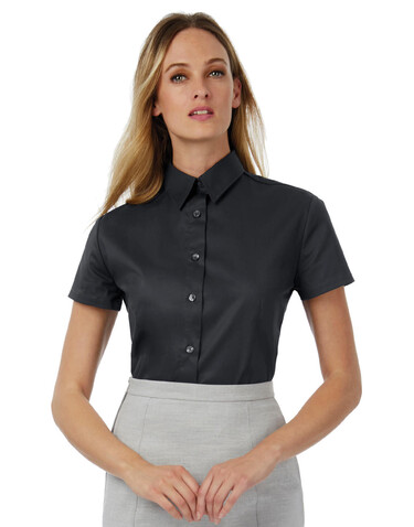 B &amp; C Sharp SSL/women Twill Shirt, Black, M bedrucken, Art.-Nr. 719421014