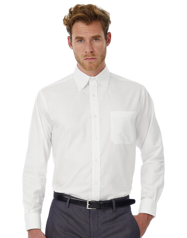B &amp; C Oxford LSL/men Shirt, White, 2XL bedrucken, Art.-Nr. 720420007
