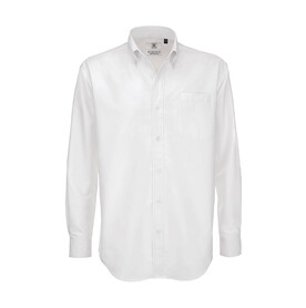 B &amp;amp; C Oxford LSL/men Shirt, White, S bedrucken, Art.-Nr. 720420003