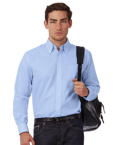 B &amp; C Oxford LSL/men Shirt, White, 2XL bedrucken, Art.-Nr. 720420007