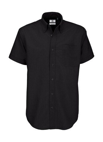 B &amp; C Oxford SSL/men Shirt, Black, S bedrucken, Art.-Nr. 721421013