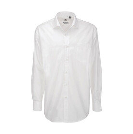 B &amp;amp; C Heritage LSL/men Poplin Shirt, White, S bedrucken, Art.-Nr. 724420003
