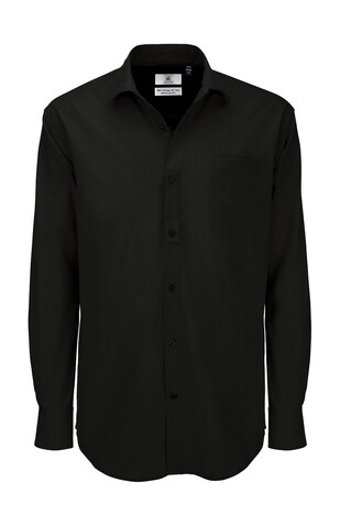 B &amp; C Heritage LSL/men Poplin Shirt, Black, 2XL bedrucken, Art.-Nr. 724421017