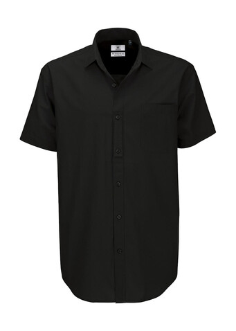 B &amp; C Heritage SSL/men Poplin Shirt, Black, L bedrucken, Art.-Nr. 725421015