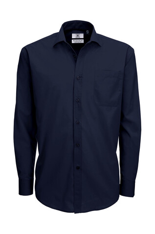 B &amp; C Smart LSL/men Poplin Shirt, Navy, S bedrucken, Art.-Nr. 726422003