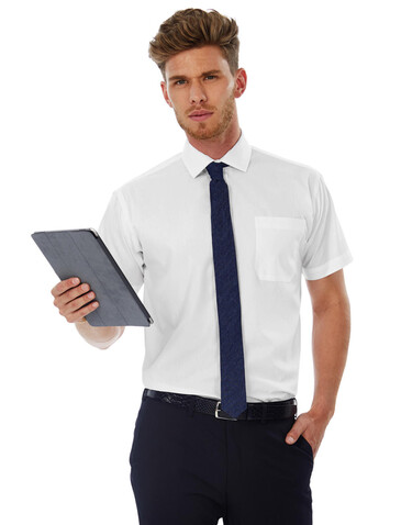 B &amp; C Smart SSL/men Poplin Shirt, White, S bedrucken, Art.-Nr. 727420003