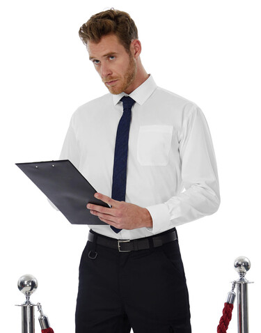 B &amp; C Sharp LSL/men Twill Shirt, White, 3XL bedrucken, Art.-Nr. 728420008