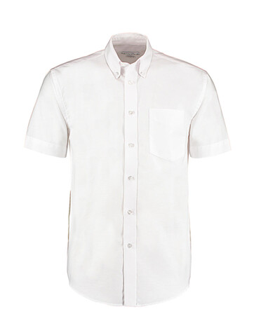 Kustom Kit Classic Fit Workwear Oxford Shirt SSL, White, S bedrucken, Art.-Nr. 731110001