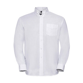 Russell Europe Oxford Shirt LS, White, S bedrucken, Art.-Nr. 732000001