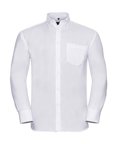 Russell Europe Men`s LS Ultimate Non-iron Shirt, White, S/15&quot; bedrucken, Art.-Nr. 756000001